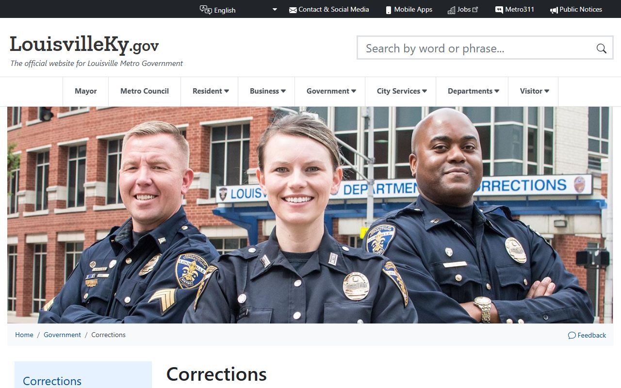 Louisville Metro Department of Corrections inmate search and population records